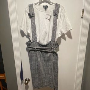 Forever 21 Plaid Overall Dress